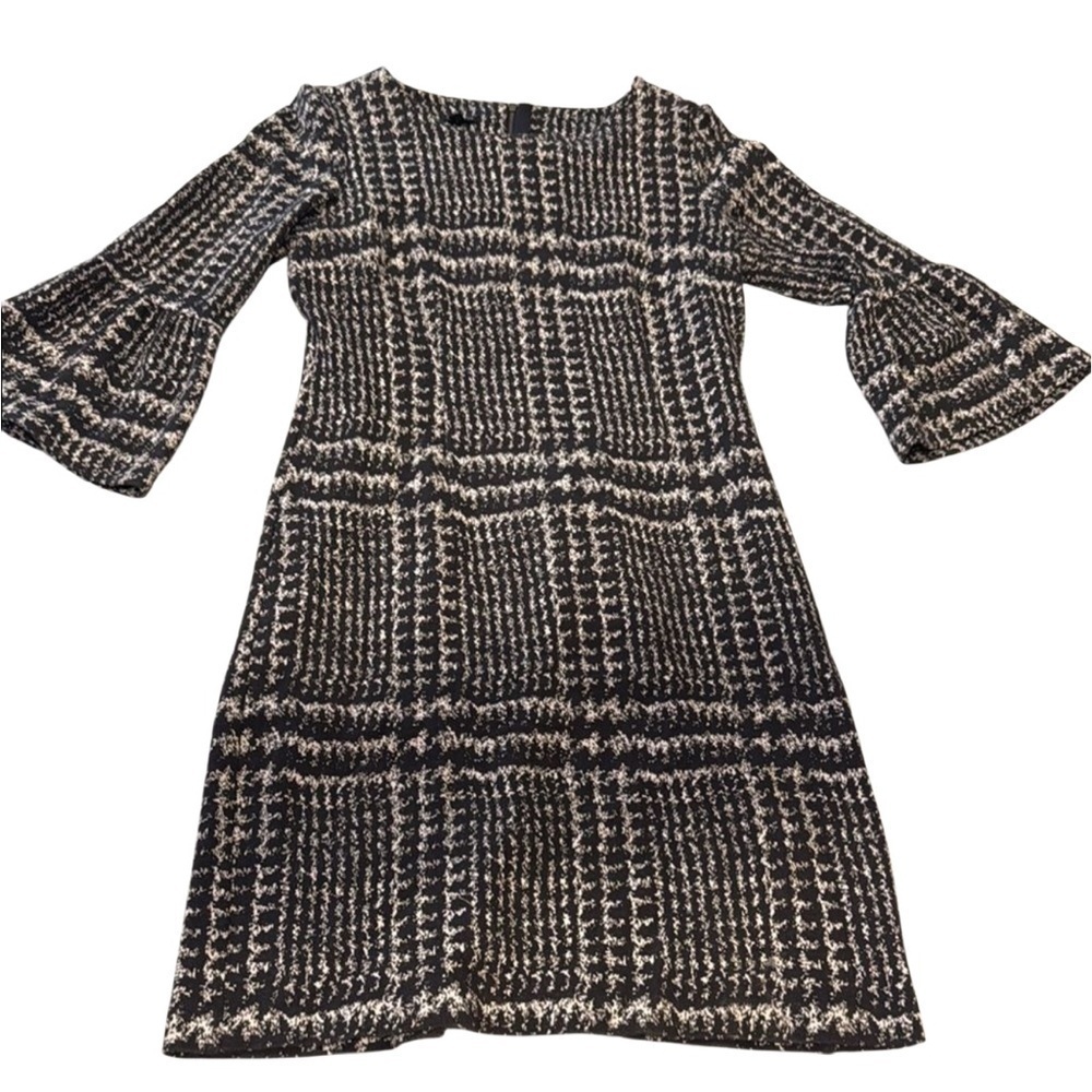 Talbots Black and White Sheath Dress with Bell Sleeves size 2 women’s casual - Picture 7 of 7